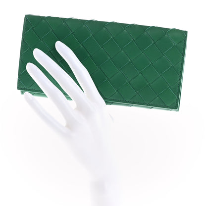 Bottega Veneta Nappa Intrecciato Long Bi-Fold Wallet Racing Green 2 of 8