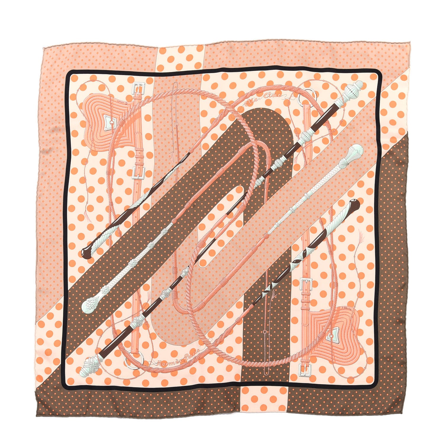 Hermes Silk Clic Clac A Pois Scarf 65 1 of 6