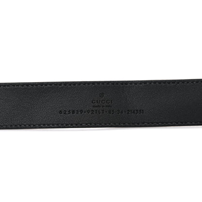 Gucci GG Supreme Monogram Matte Plutone Calfskin Double G 30mm Belt 85 34 Beige Ebony Black 3 of 9