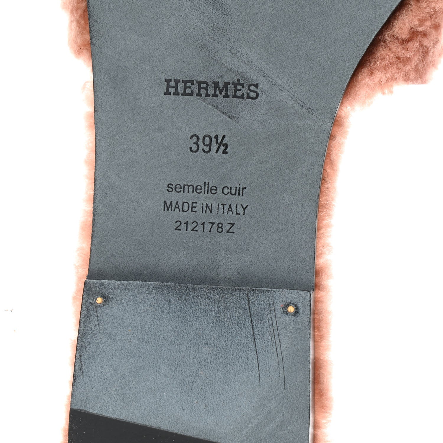 Hermes Woolskin Oran Sandals 39.5 Rose Aube 7 of 9