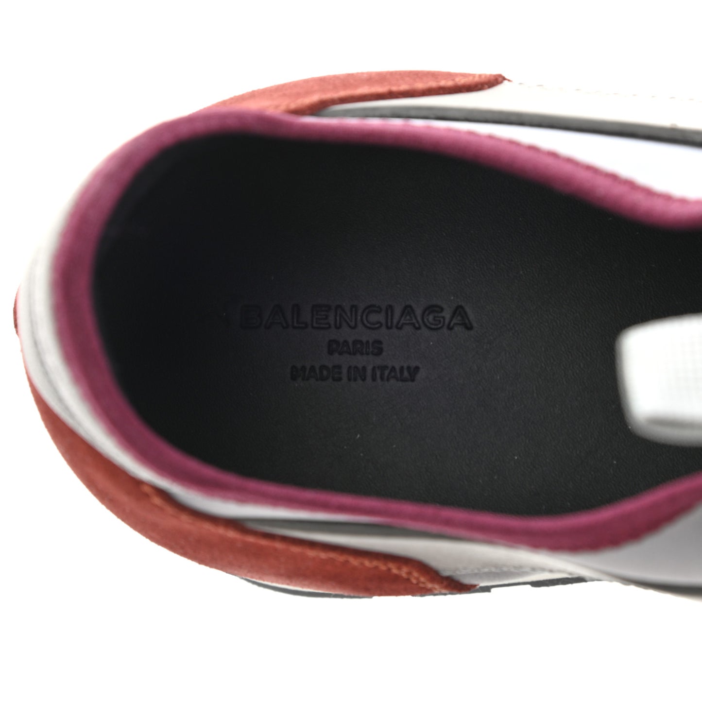 Mesh Calfskin Neoprene Mens Race Runner Sneakers 42 Grey Burgundy