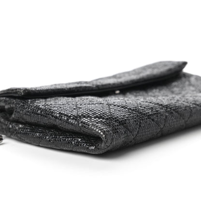 Chanel Iridescent Vinyl Quilted Clutch With Chain Black 6 of 11