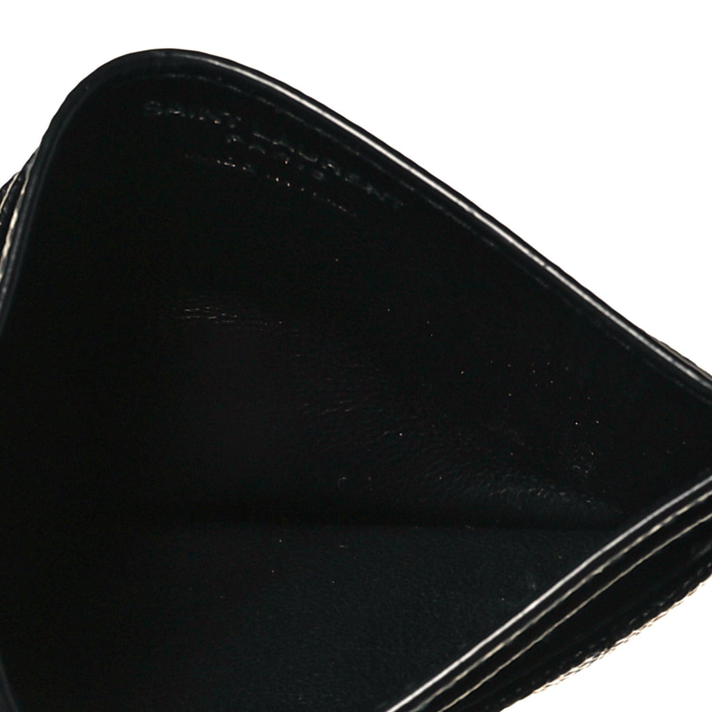 Grain De Poudre Matelasse Chevron Monogram Credit Card Case Black