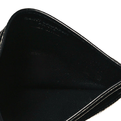 Saint Laurent Grain De Poudre Matelasse Chevron Monogram Credit Card Case Black 7 of 8
