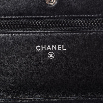 Chanel Lambskin Quilted Wallet On Chain WOC Black 6 of 12