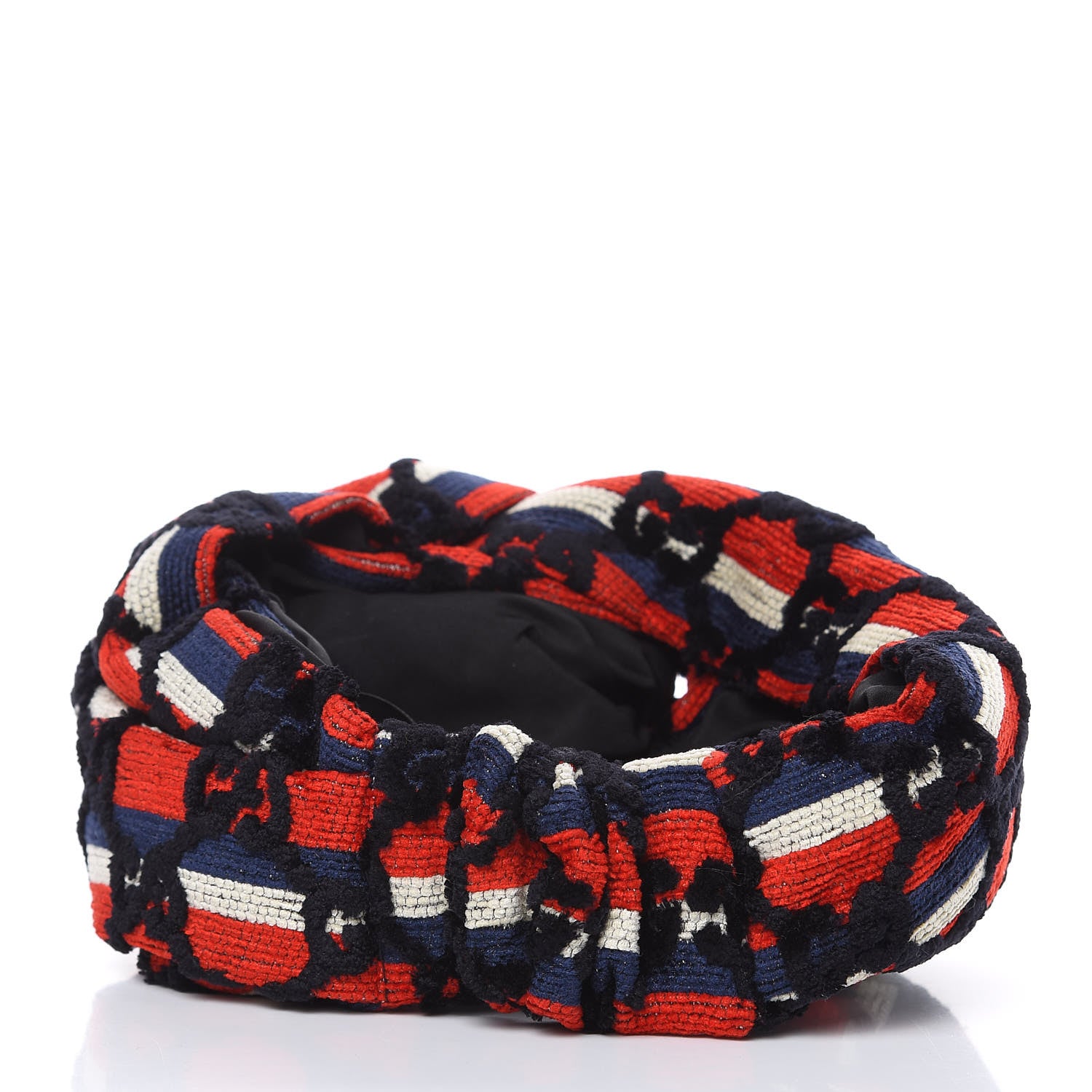 Gucci Cotton Embroidered GG Blend Headband M Blue Red 3 of 4