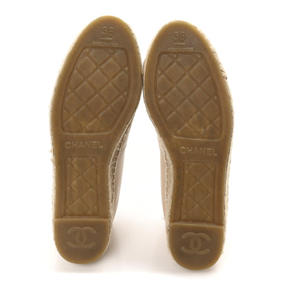 Chanel Lambskin CC Espadrilles 36 Beige Black 6 of 11
