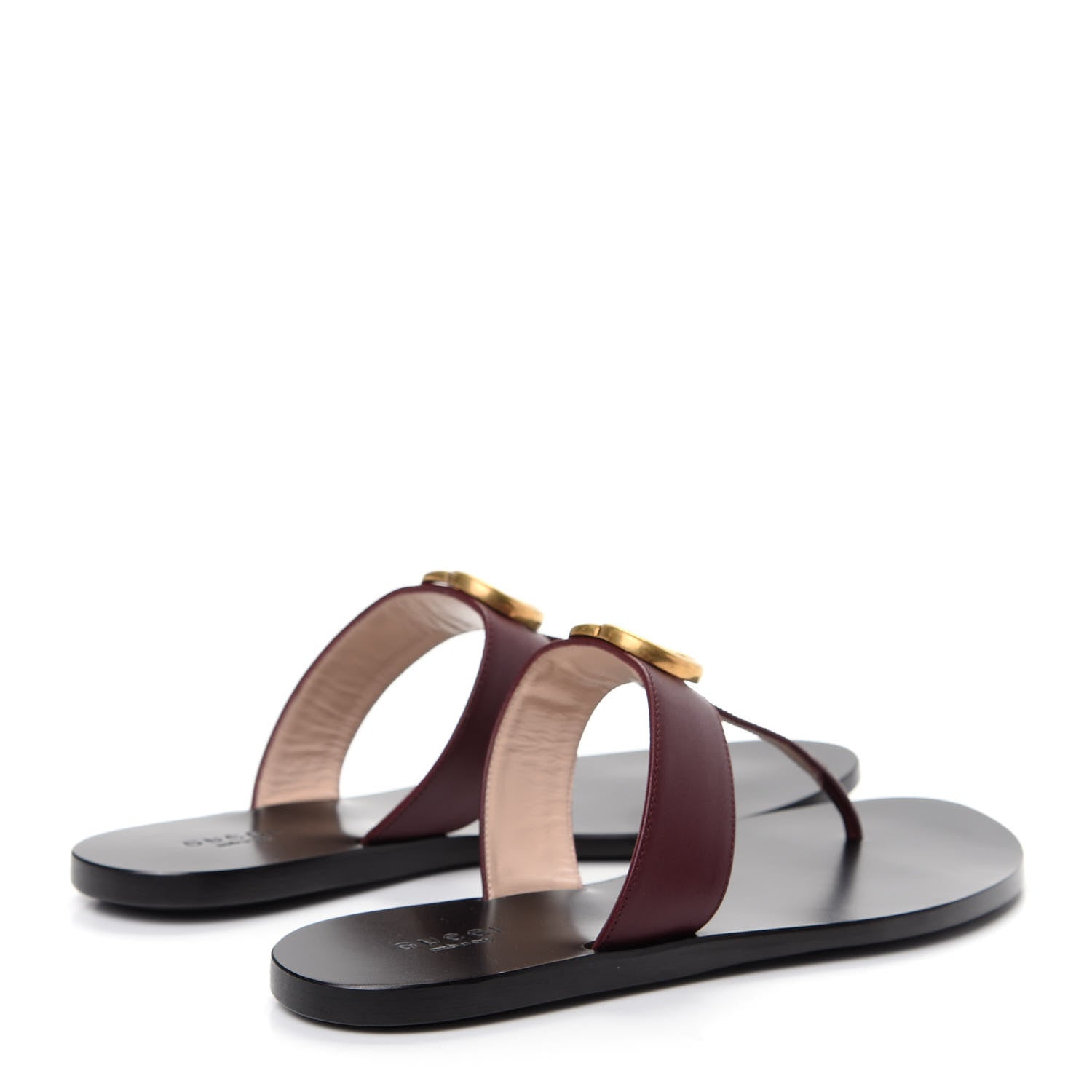 Gucci Calfskin GG Marmont Thong Sandals 37 Vintage Bordeaux 4 of 10