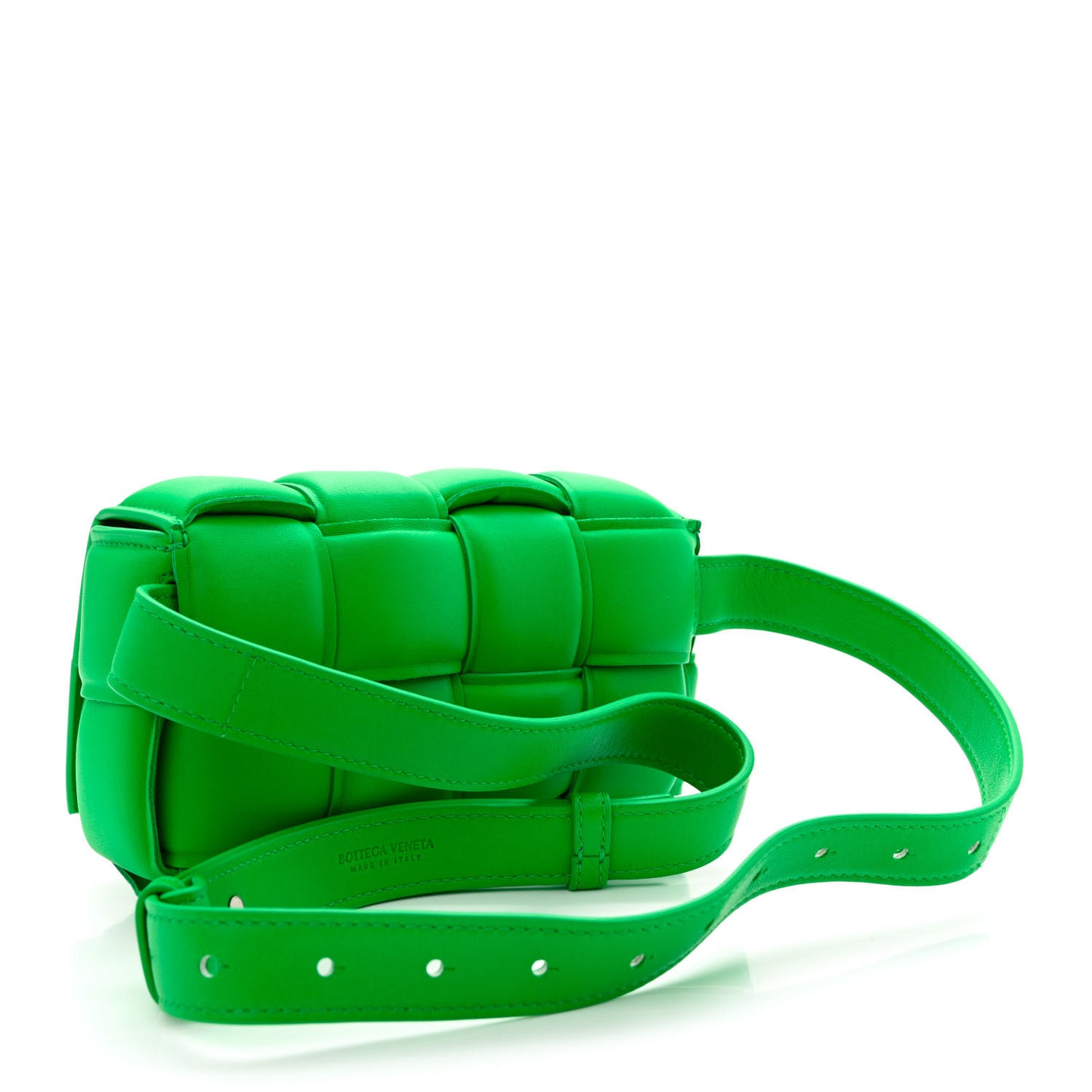 Nappa Maxi Intreccio Padded The Belt Cassette Bag Parakeet