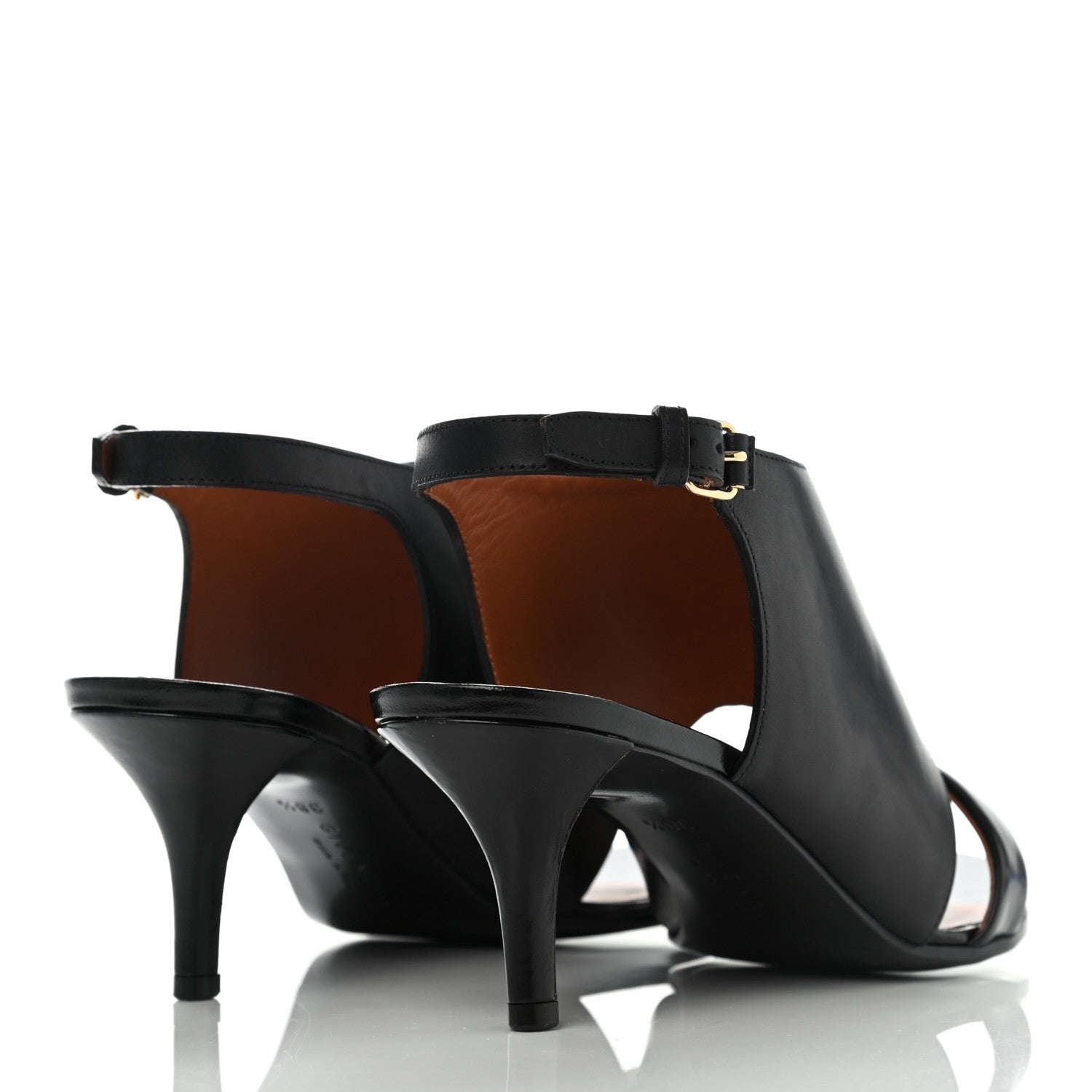 Givenchy Calfskin Slingback Cutout Sandals 38.5 Black 4 of 9