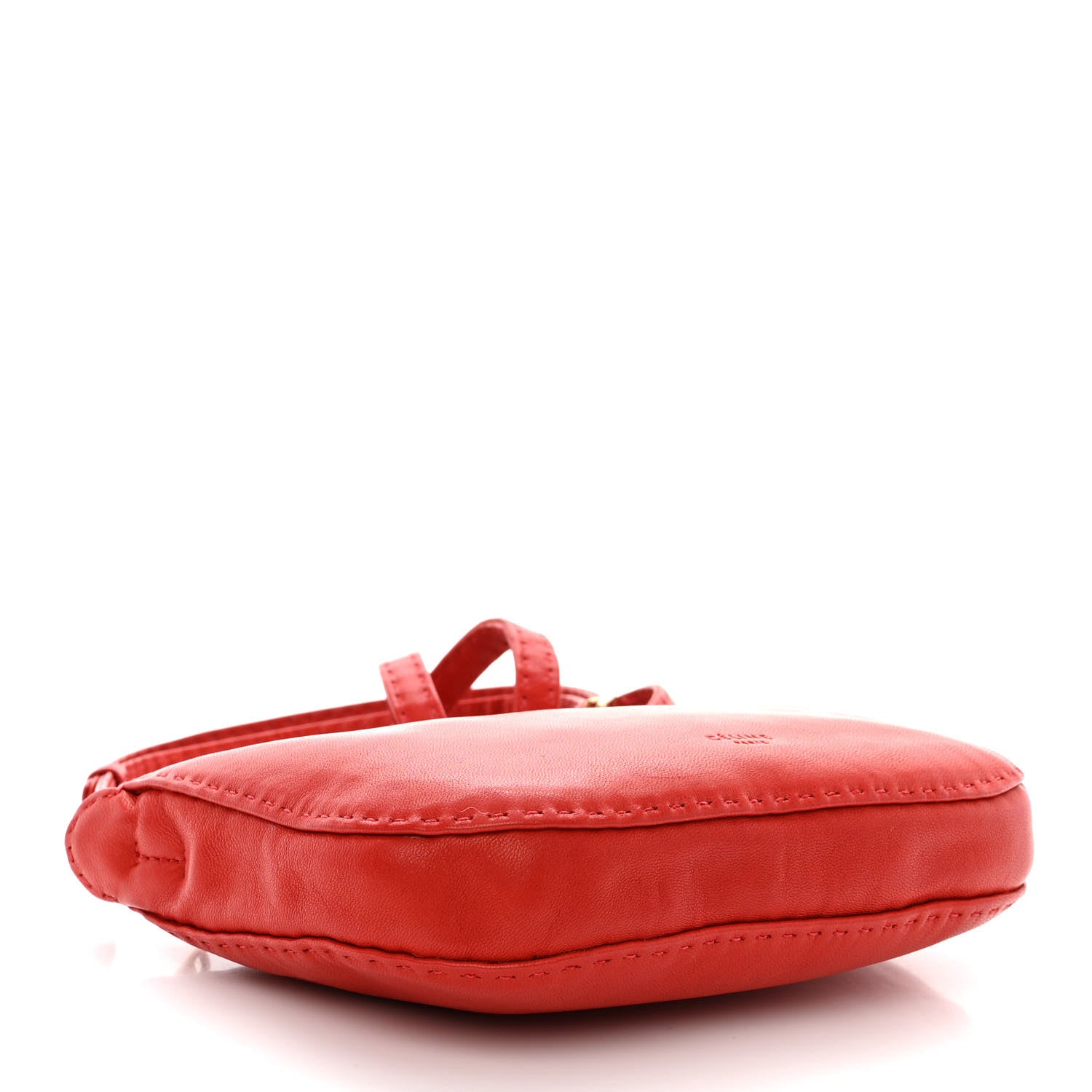 Celine Soft Lambskin Mini Croissant Pouch Crossbody Bag Alizarin 4 of 10
