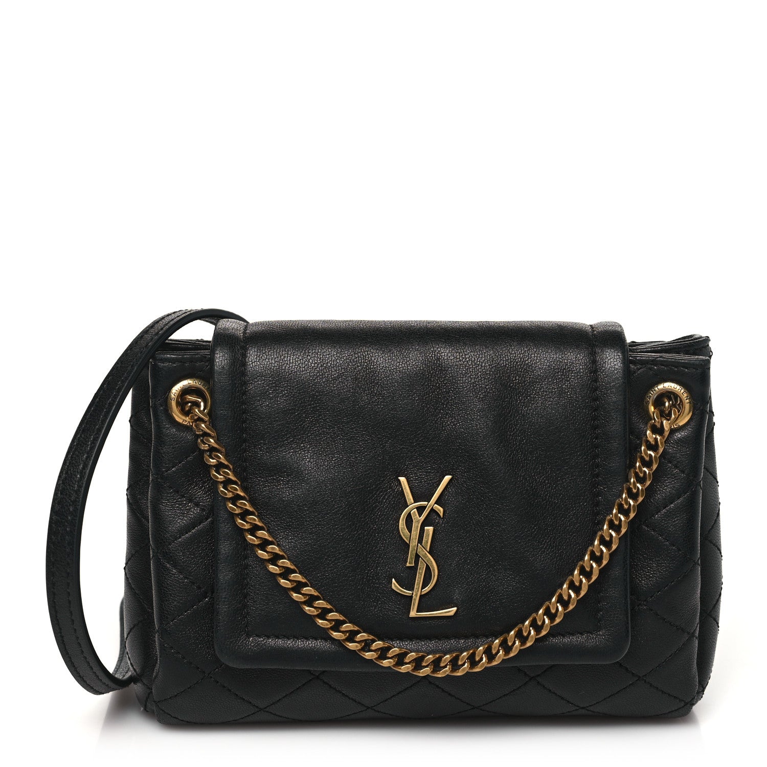 Saint Laurent Lambskin Quilted Monogram Mini Nolita Black 1 of 10