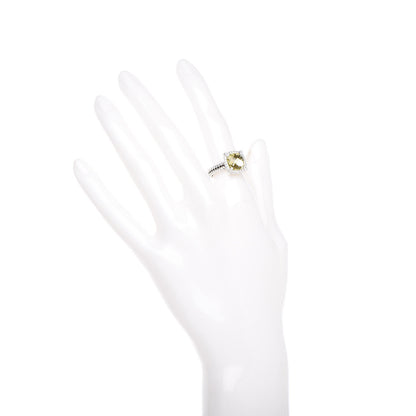 David Yurman Sterling Silver Diamond Lemon Citrine 9mm Chatelaine Pave Bezel Ring 51 5.75 2 of 6