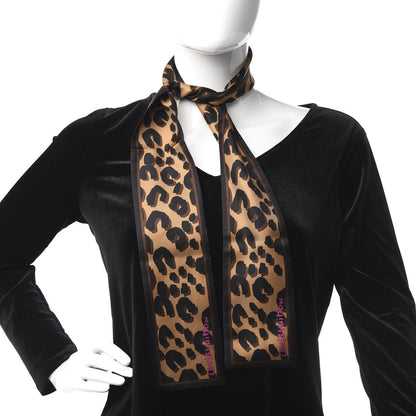 Louis Vuitton Silk Leopard Bandeau Scarf Marron 2 of 3