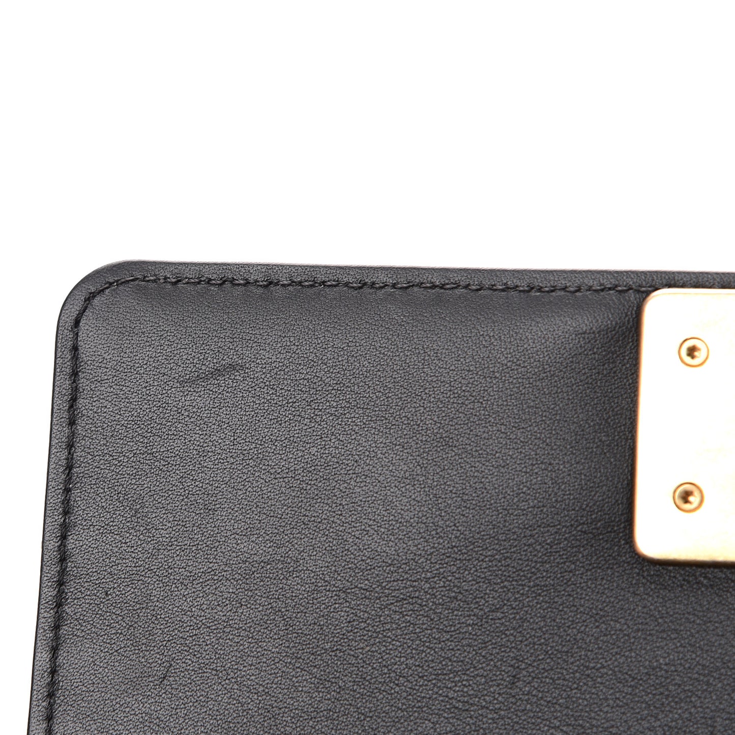 Crocodile Python Calfskin Embossed Small Boy Flap Black Gold
