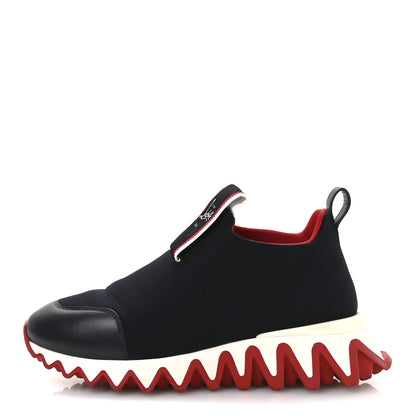 Christian Louboutin Neoprene Tiketa Flat Sneakers 38.5 Marine 1 of 9