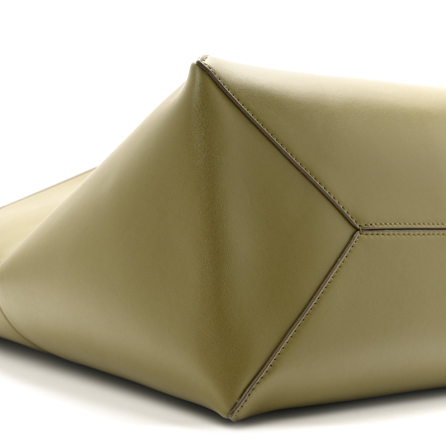 Shiny Calfskin Large Puzzle Fold Tote Dark Khaki Green