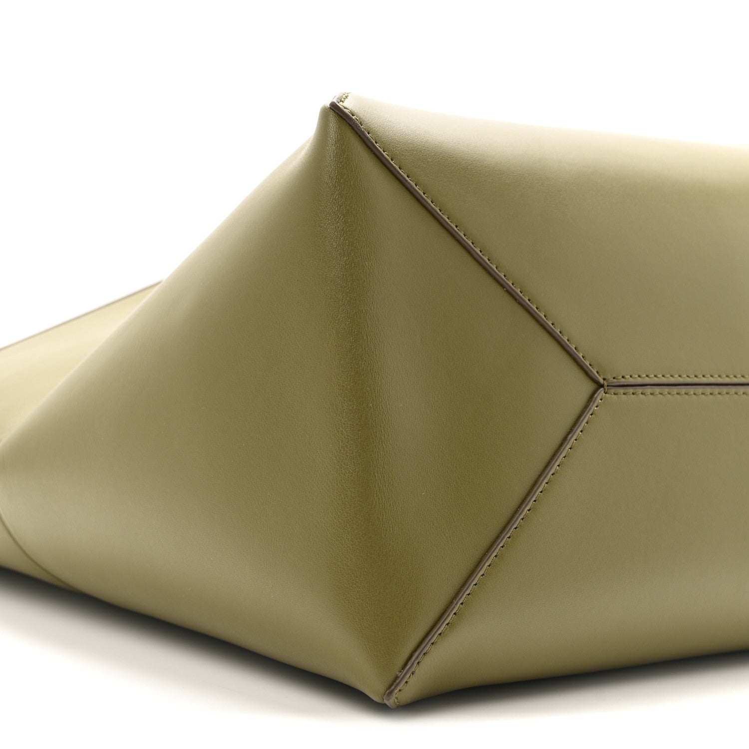 Loewe Shiny Calfskin Large Puzzle Fold Tote Dark Khaki Green 9 of 10
