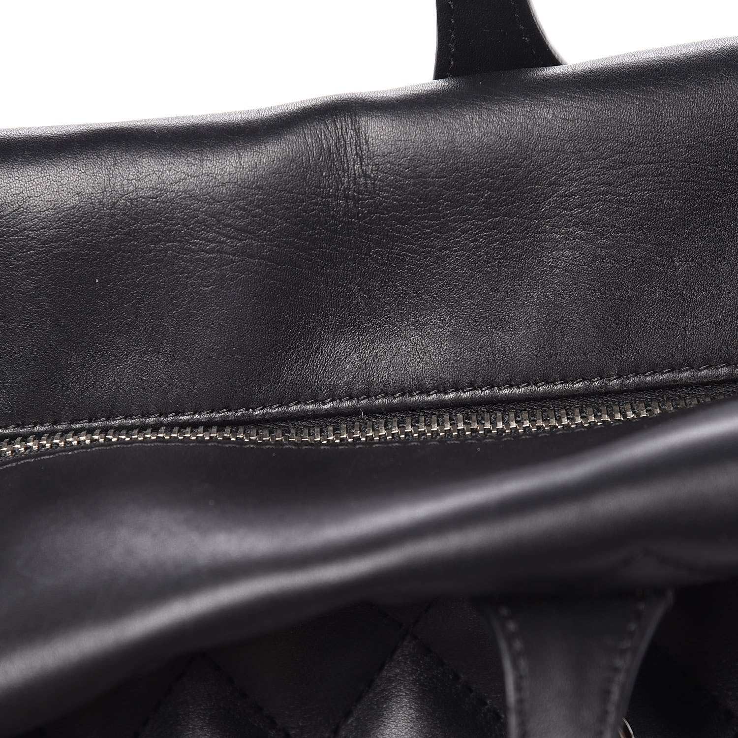 Chanel Calfskin Quilted Feather Weight Bowling Bag Black 12 of 19