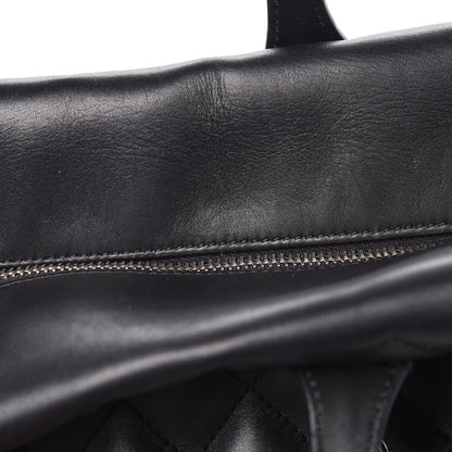 Chanel Calfskin Quilted Feather Weight Bowling Bag Black 12 of 19