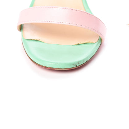 Christian Louboutin Shiny Nappa PVC Jonatina 100 Sandals 38 Opal 14 of 20