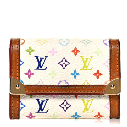 Louis Vuitton Monogram Multicolor Porte-Monnaie Plat Coin Purse White 1 of 7