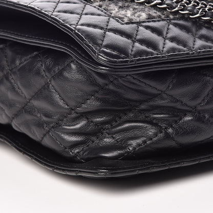 Chanel Calfskin Tweed Enchained XL Boy Flap Black 8 of 9