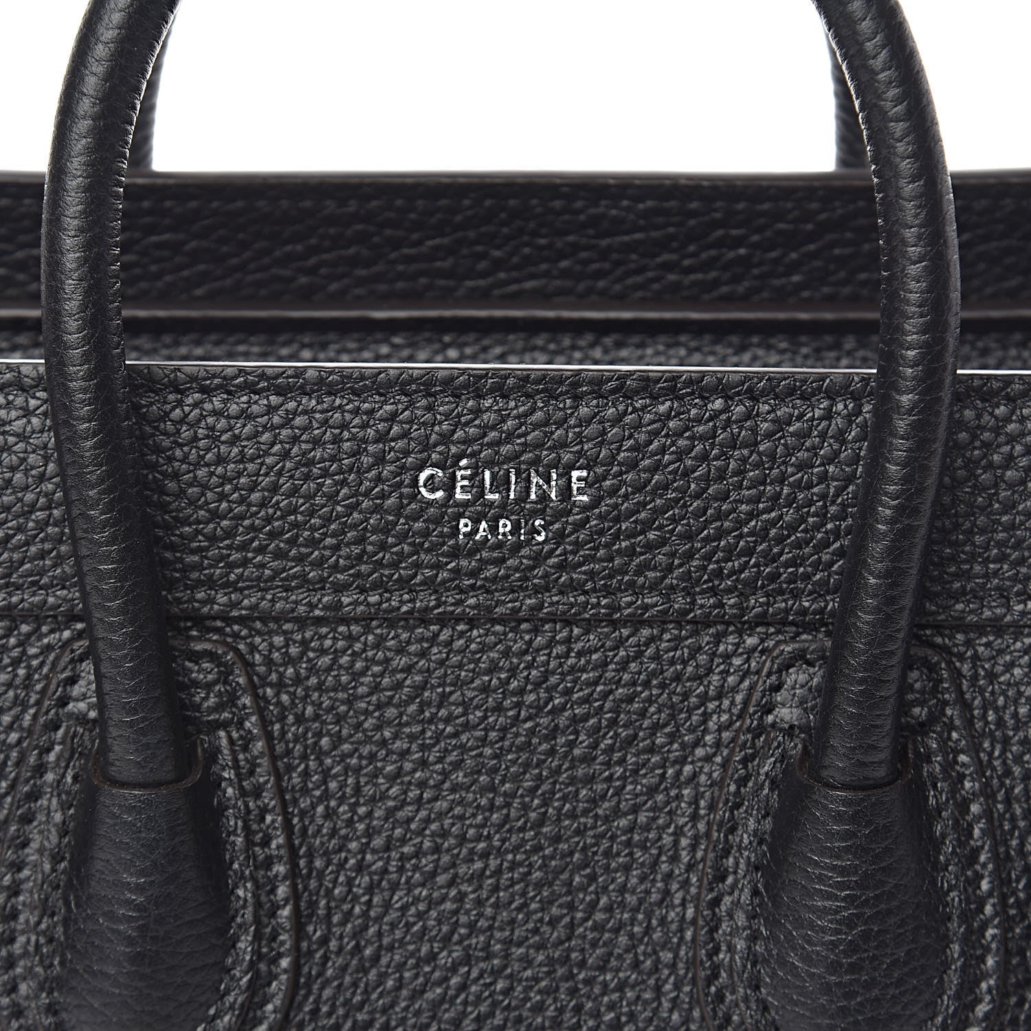 Celine Drummed Calfskin Nano Luggage Black 6 of 11