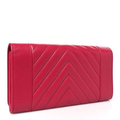 Chanel Sheepskin Chevron Quilted Mademoiselle Vintage Flap Wallet Pink 3 of 10