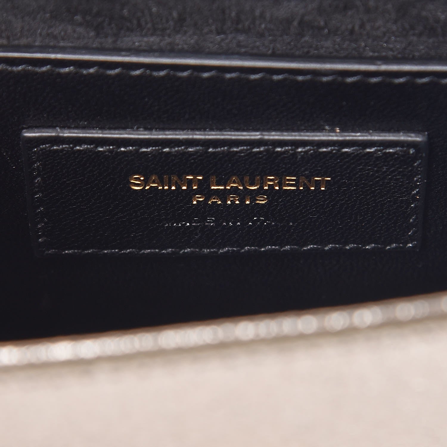 Saint Laurent Metallic Calfskin Small Classic Monogram Kate Satchel Pale Gold 11 of 11