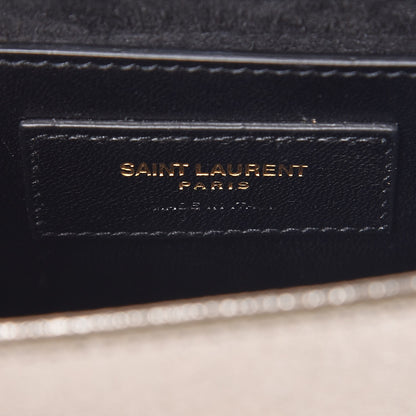 Saint Laurent Metallic Calfskin Small Classic Monogram Kate Satchel Pale Gold 11 of 11