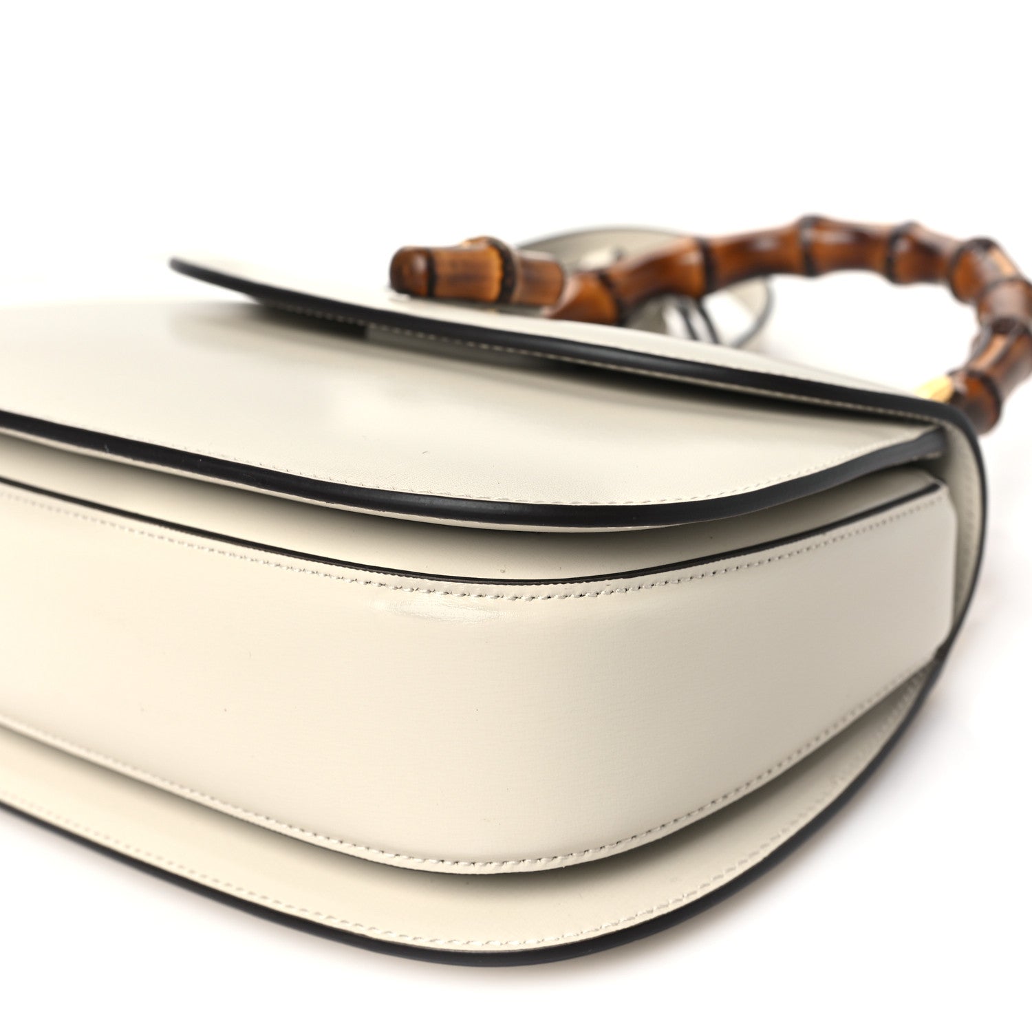 Gucci Boarded Dyana Lux Calfskin Web Small Bamboo 1947 Top Handle Bag Mystic White 10 of 10