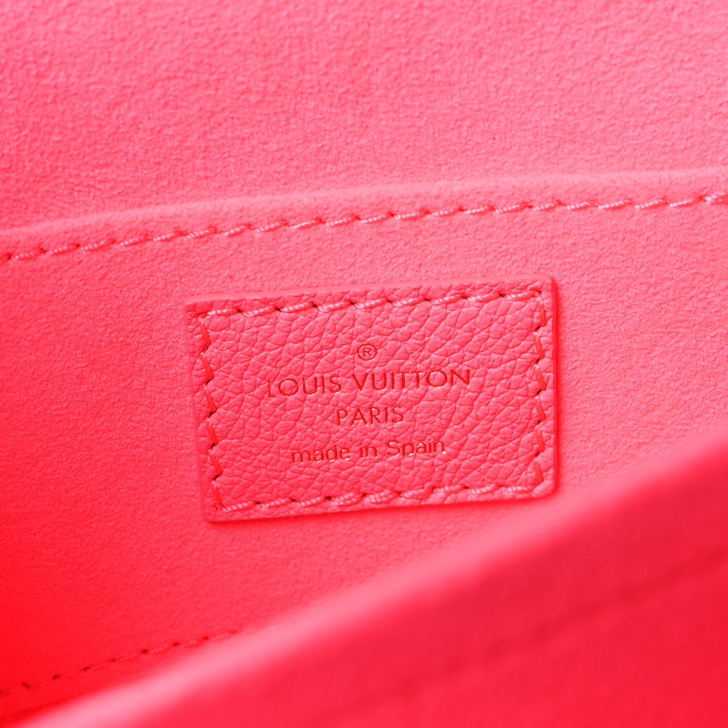 Grained Calfskin Tufted Monogram Mini Dauphine Fluo Pink