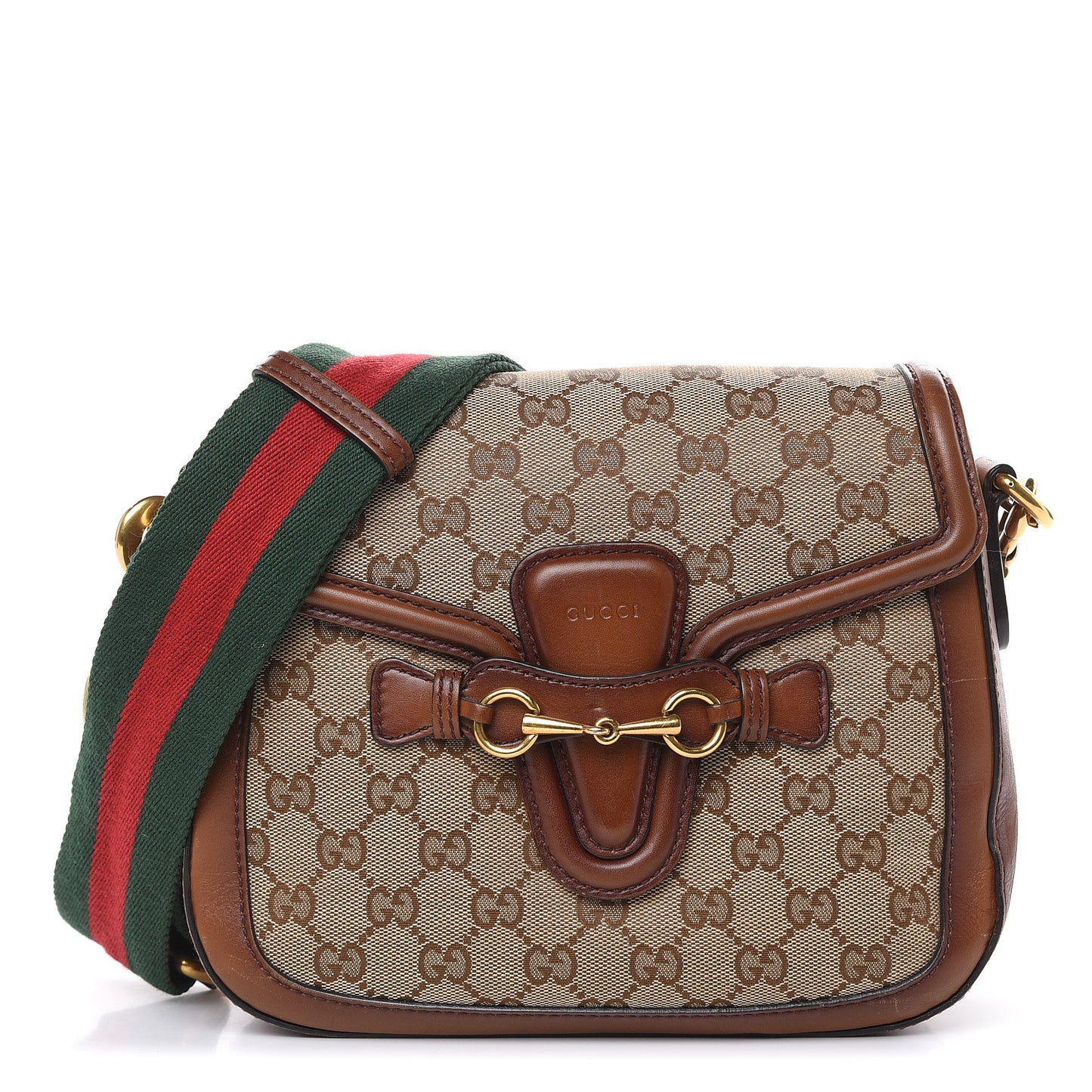 Monogram Medium Lady Web Shoulder Bag Beige Cuir