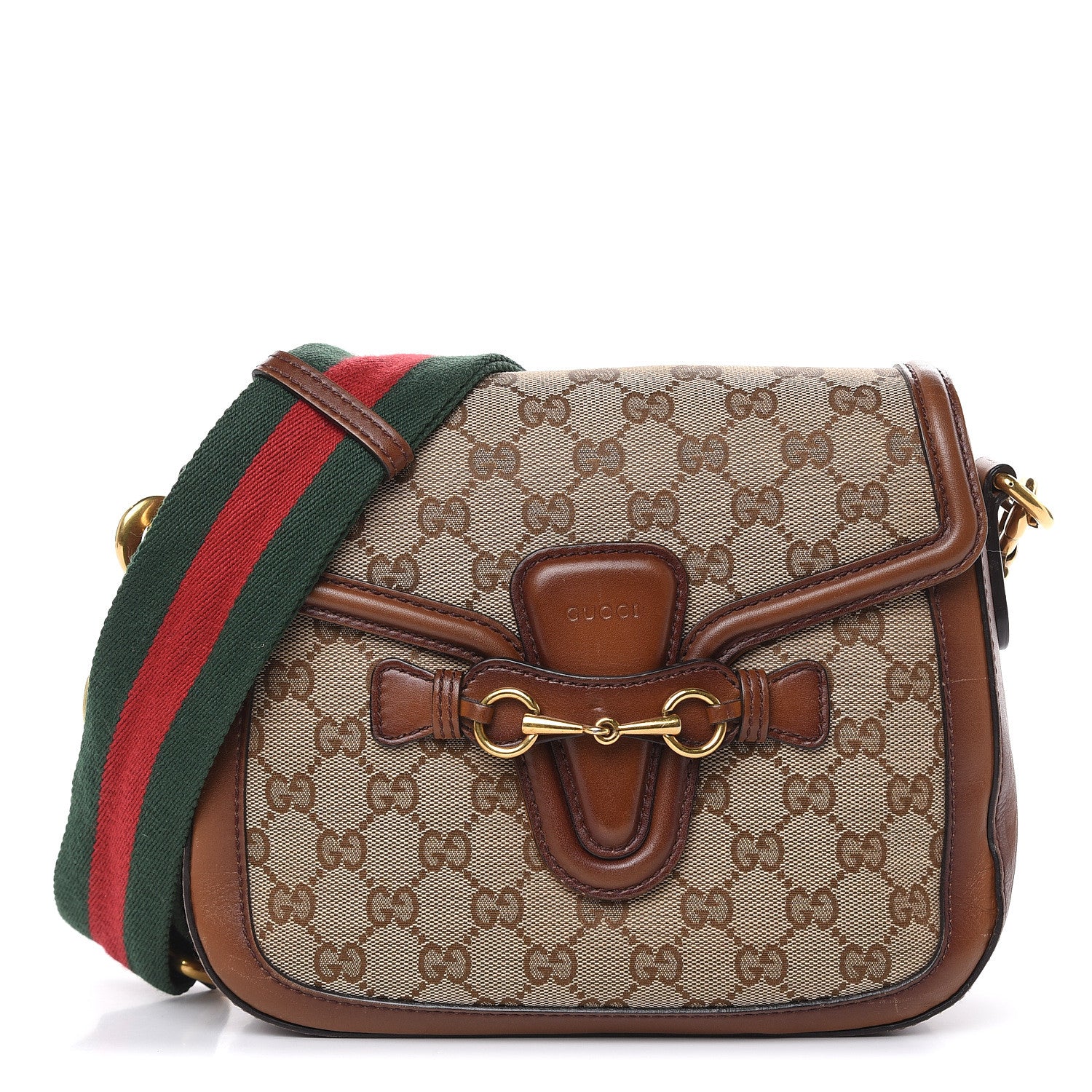 Gucci Monogram Medium Lady Web Shoulder Bag Beige Cuir 1 of 18