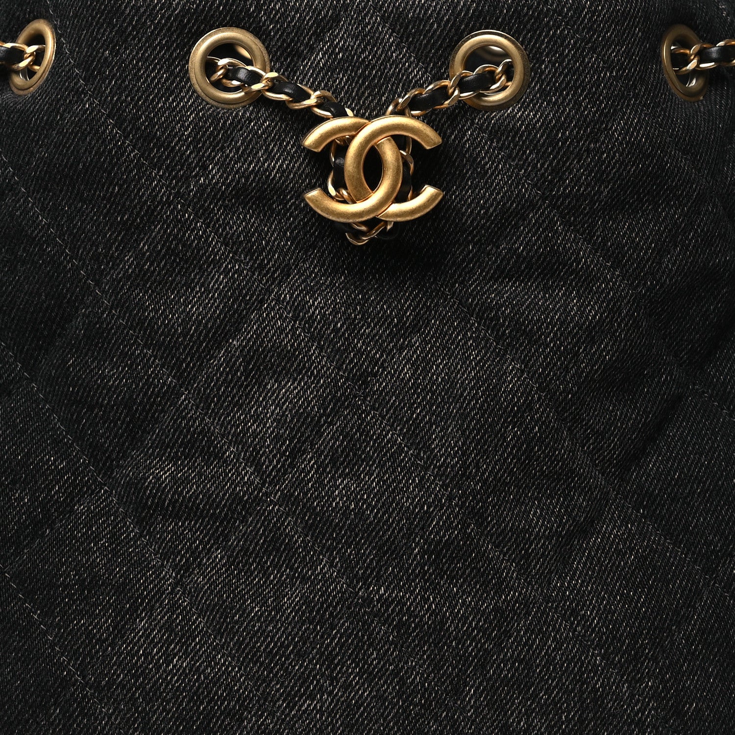 Chanel Denim Quilted Small Chanel 25 Handbag Black 8 of 11