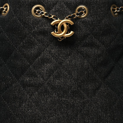 Chanel Denim Quilted Small Chanel 25 Handbag Black 8 of 11