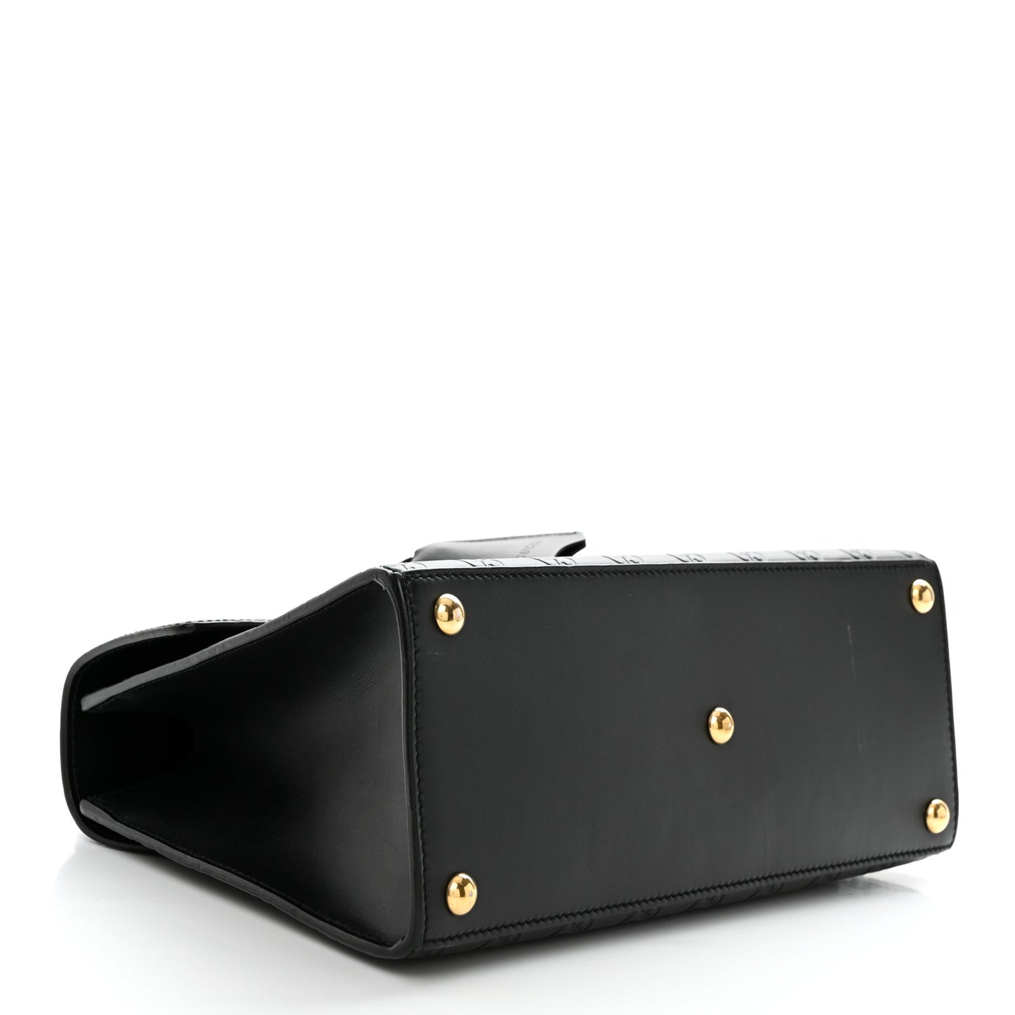 Guccissima Signature Small Padlock Top Handle Bag Black
