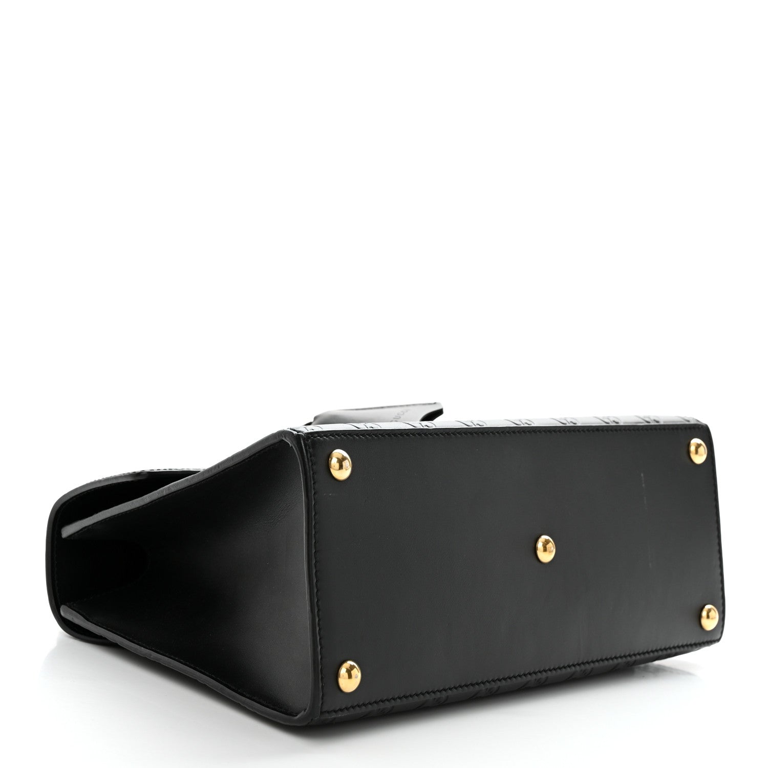 Gucci Guccissima Signature Small Padlock Top Handle Bag Black 4 of 11