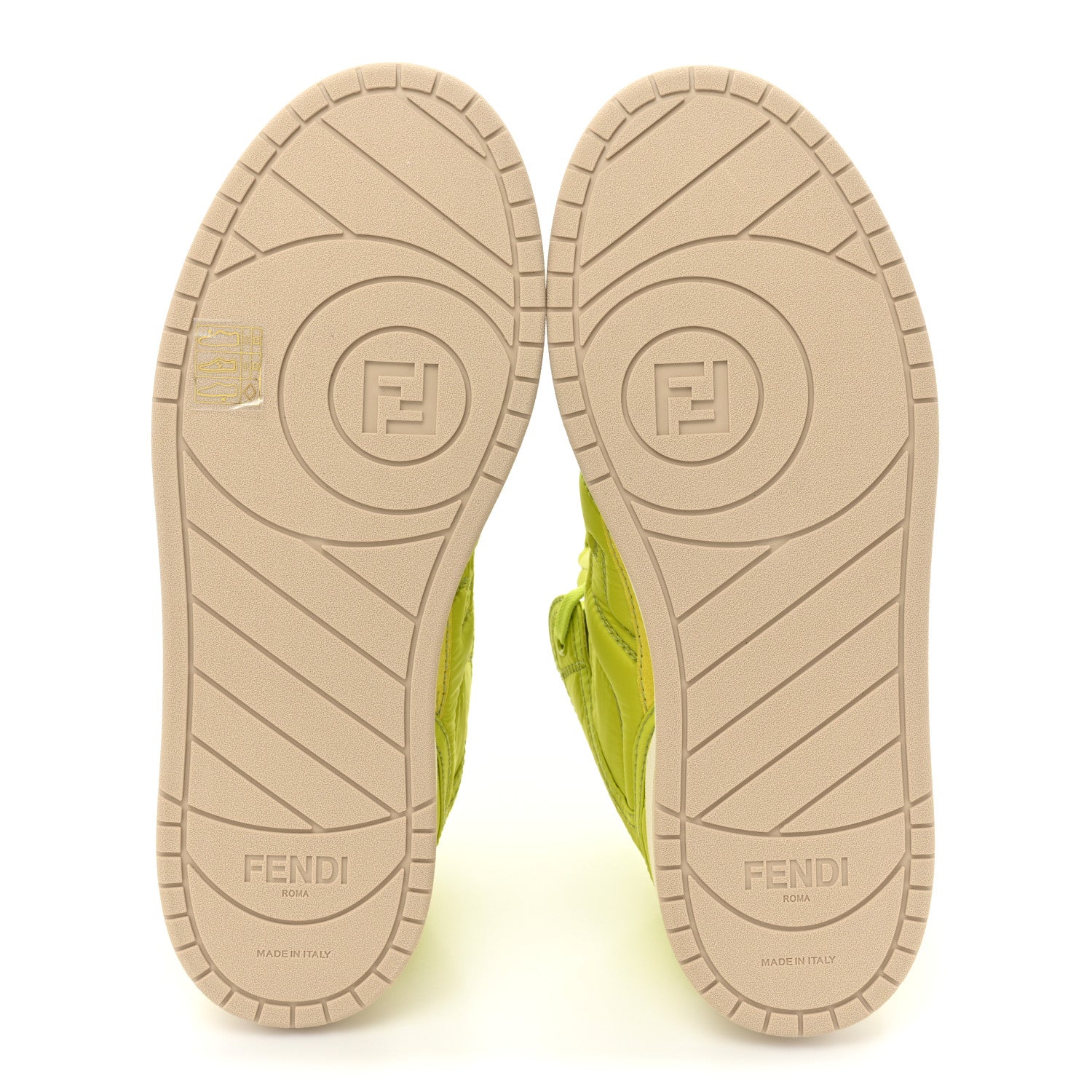 Fendi Nylon Match High Top Sneakers 39 Neon Green 6 of 10