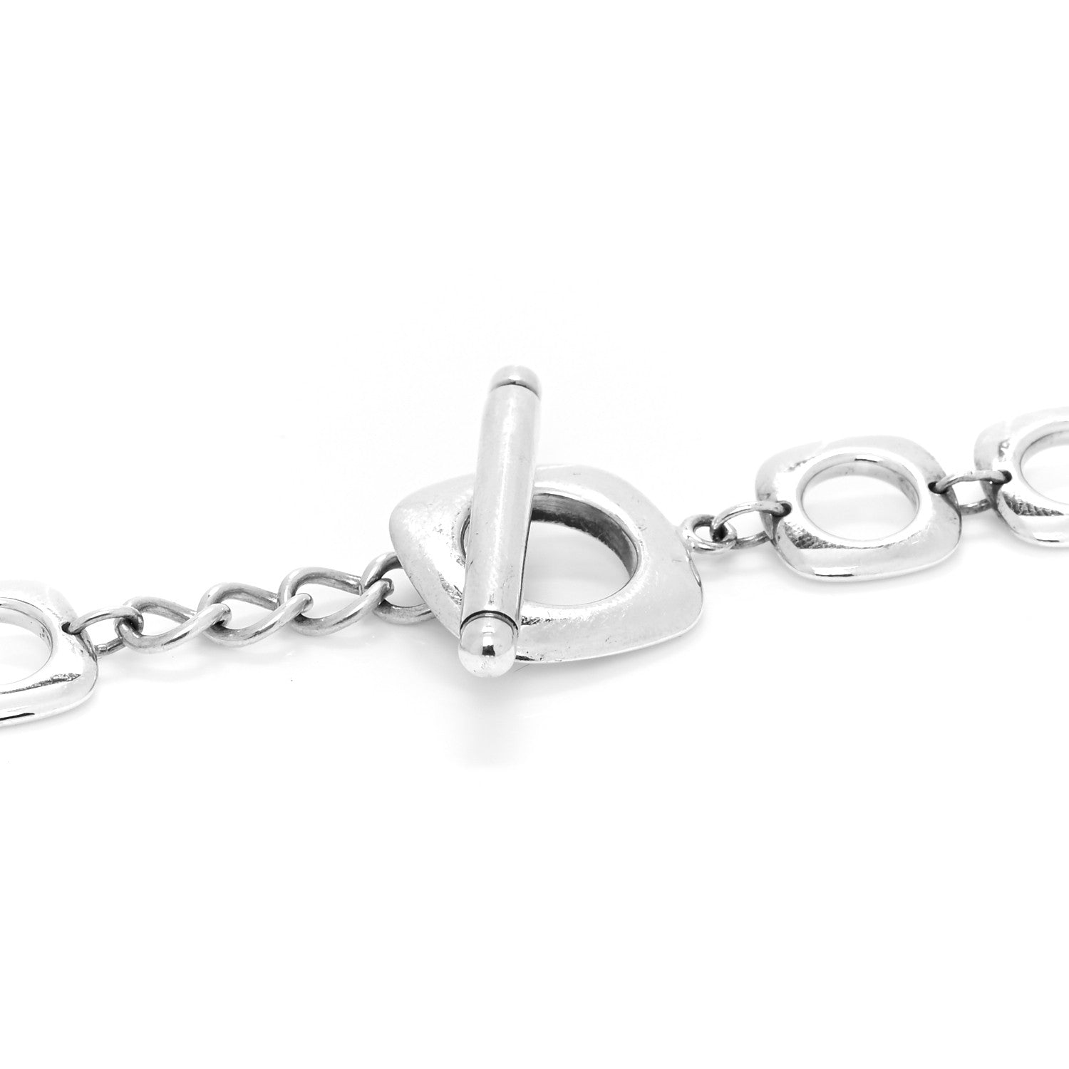 Tiffany Sterling Silver Cushion Square Link Choker Necklace 4 of 5