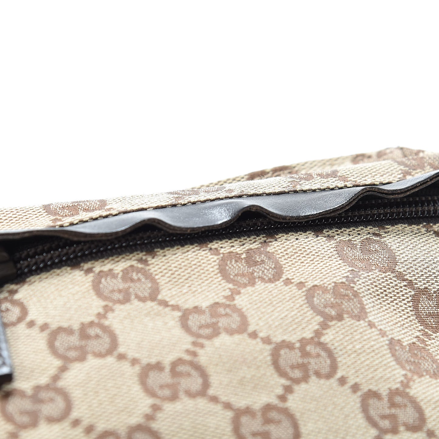 GG Monogram Double Pocket Belt Bag Dark Brown