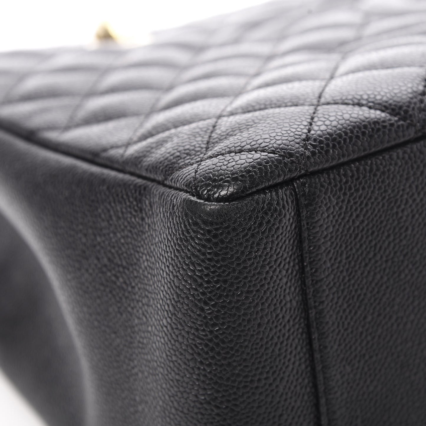 Caviar Quilted Grand Shopping Tote GST Black