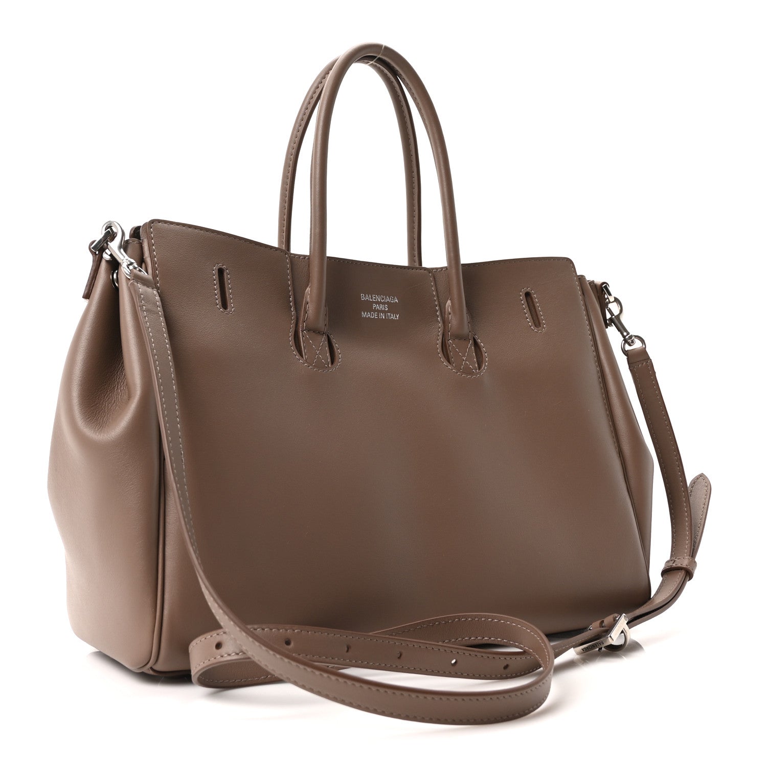 Balenciaga Smooth Calfskin Small Bel Air Carry All Bag Dark Taupe Dark Taupe Dark Taupe 3 of 9
