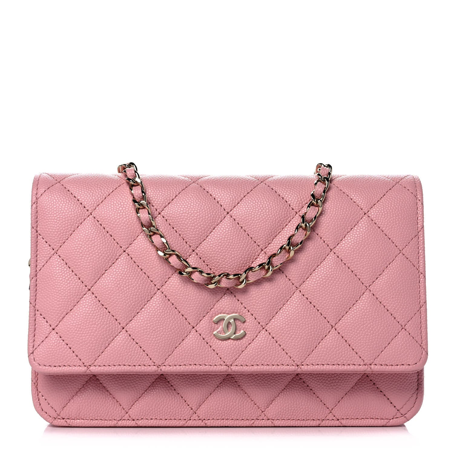 Chanel Caviar Quilted Wallet on Chain WOC Light Pink 1 of 10