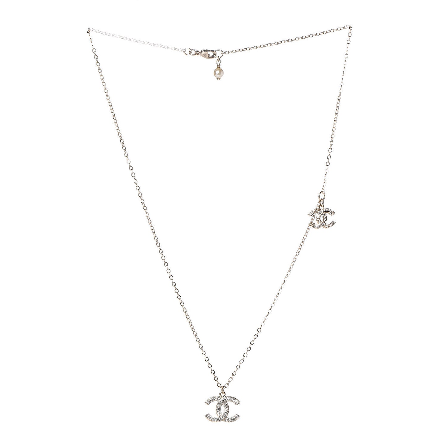 Crystal CC Necklace Light Gold
