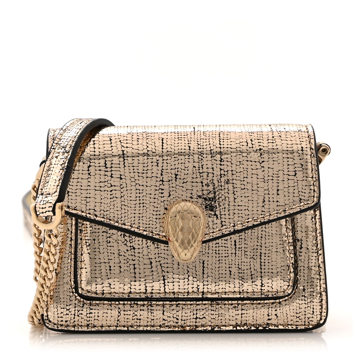 Bulgari Metallic Calfskin Serpenti Forever Micro Bag  Gold 1 of 11