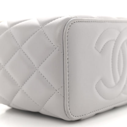 Chanel Lambskin Quilted Small Top Handle Vanity Case With Chain light Grey 9 of 13