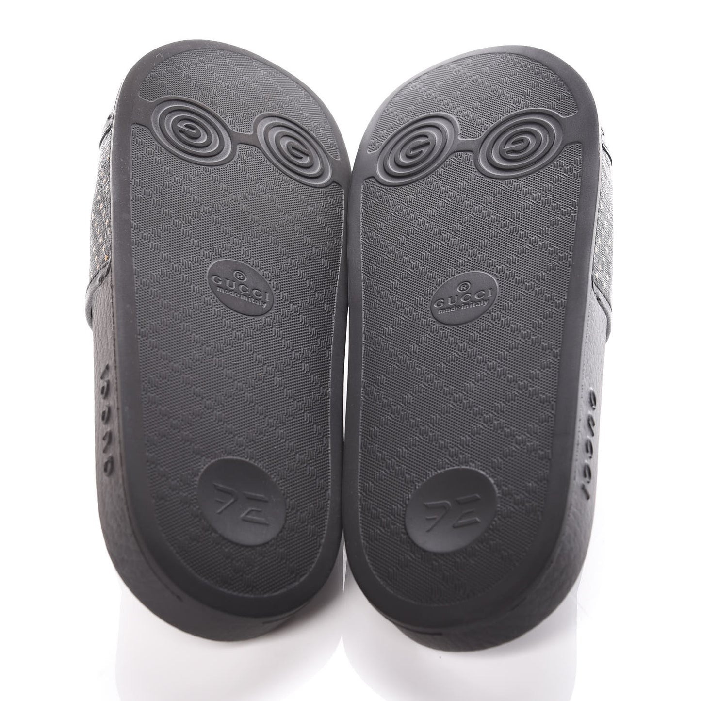 X SEGA Supreme Canvas GUCCY Stars Mens Slide Sandals 8 Black Gold