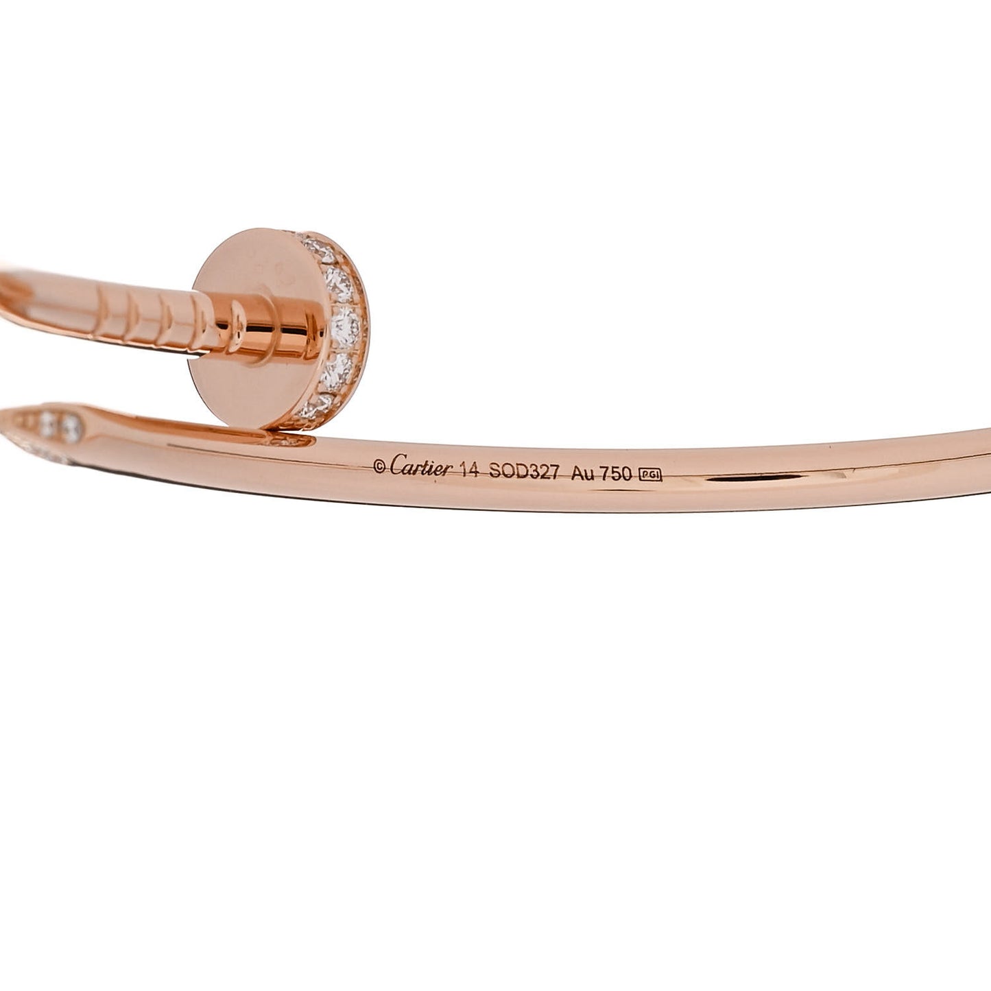 18K Pink Gold Diamond Small Juste Un Clou Bracelet 14
